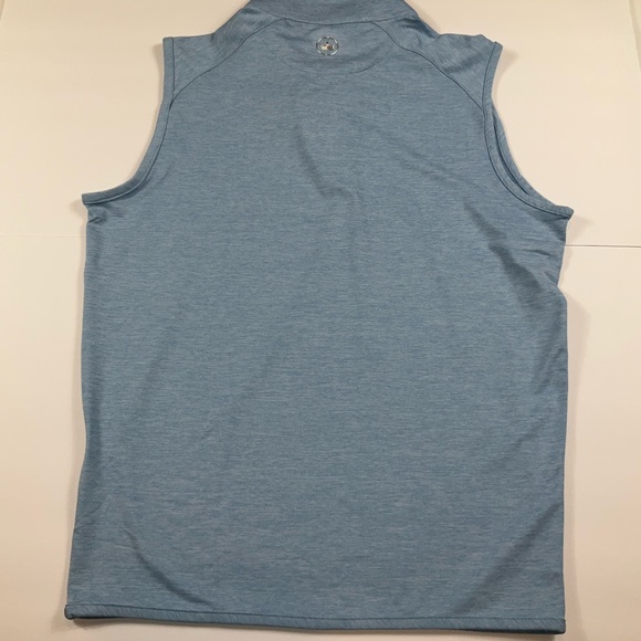PETER MILLAR MENS STEALTH PERFORMANCE 1/4 ZIP VEST, CHANNEL BLUE, NWT $125, S - Picture 7 of 13